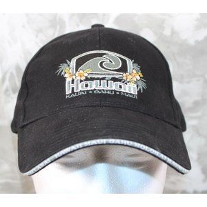 Rare Surfware Hawaiian Classics Hawaii Adjustable Strap Back Black Hat Cap Wave